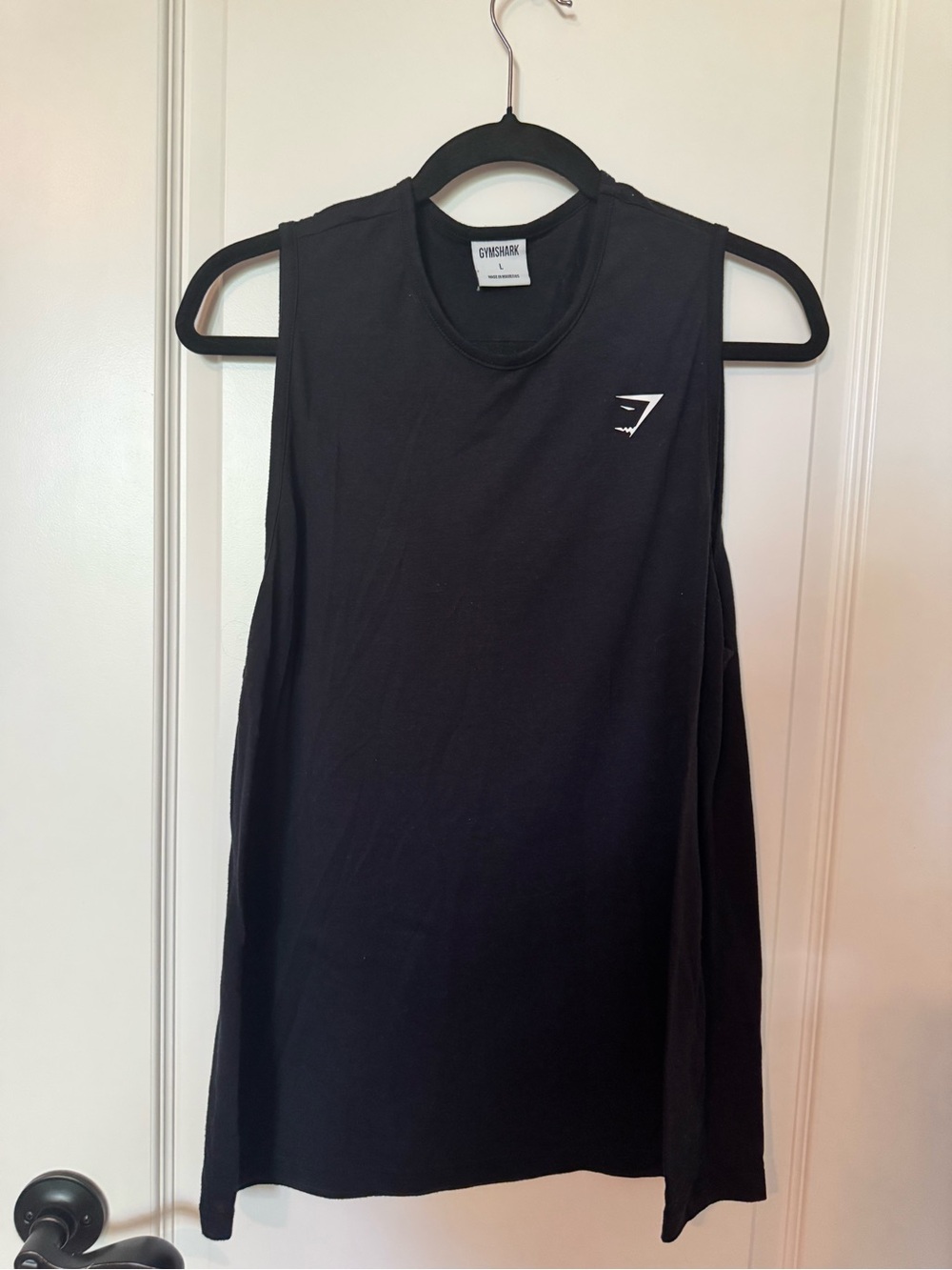 Gymshark Black Women's Muscle Tank with White Logo